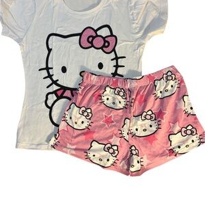 Hello Kitty Pink and White Pajama Set with Adorable Print